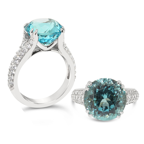Aires Signature Pariaba Tourmaline and Diamond Ring Aires Jewelers