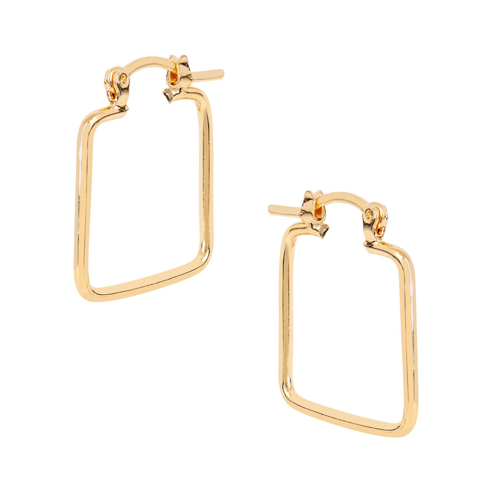 18K YELLOW GOLD-FILLED SQUARE HOOP EARRINGS 20MM H X 20MM W