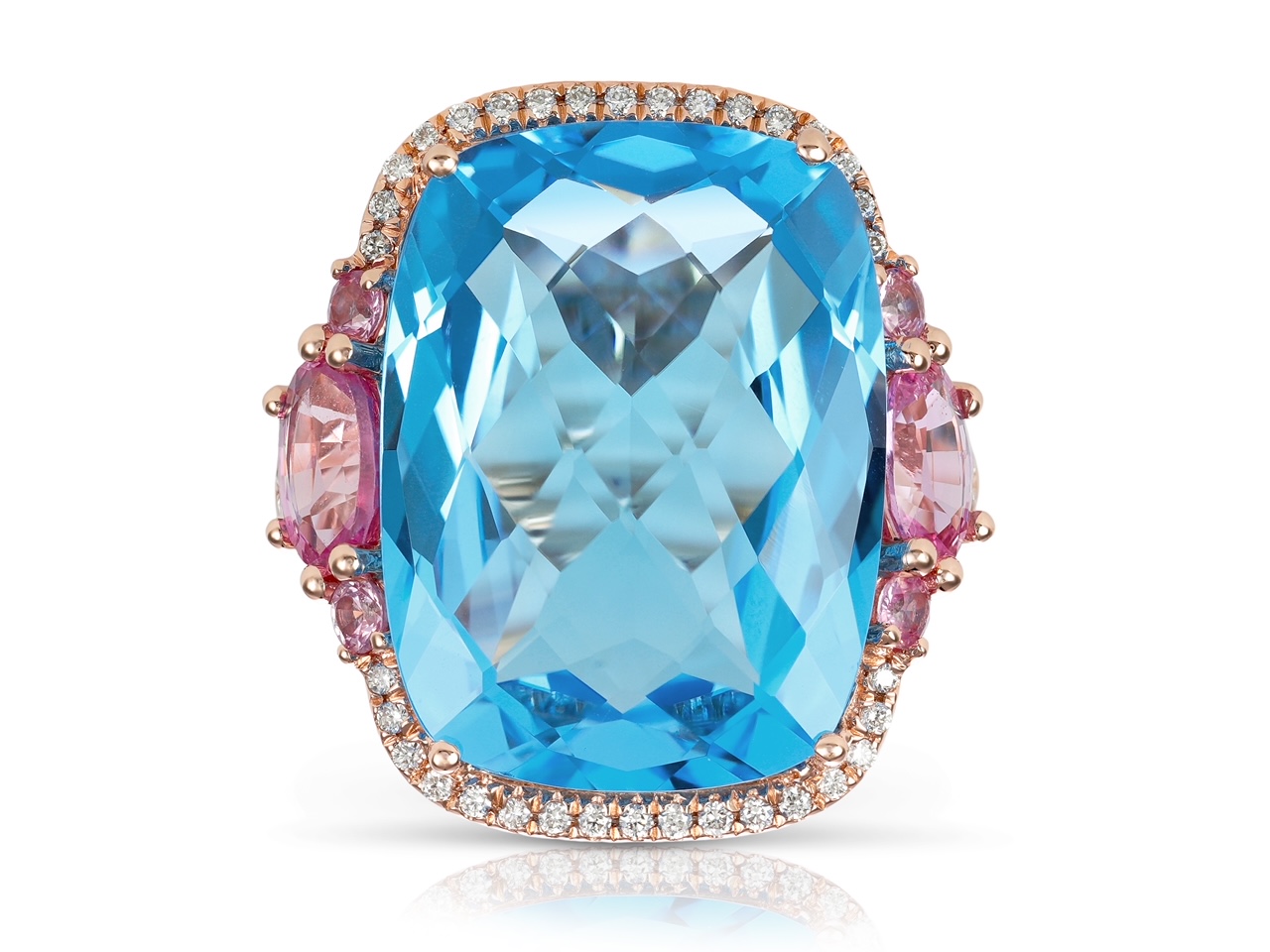 Galaxy Gold 14k Solid Gold Filigree Ring With Natural Pink Topaz - Size 6 Fine Jewelry - View #14