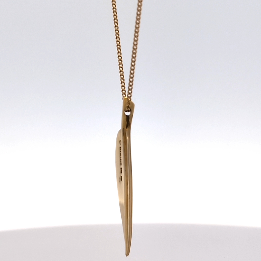 Vintage Tiffany & Co. Angela Cummings 18K Gold Leaf Pendant