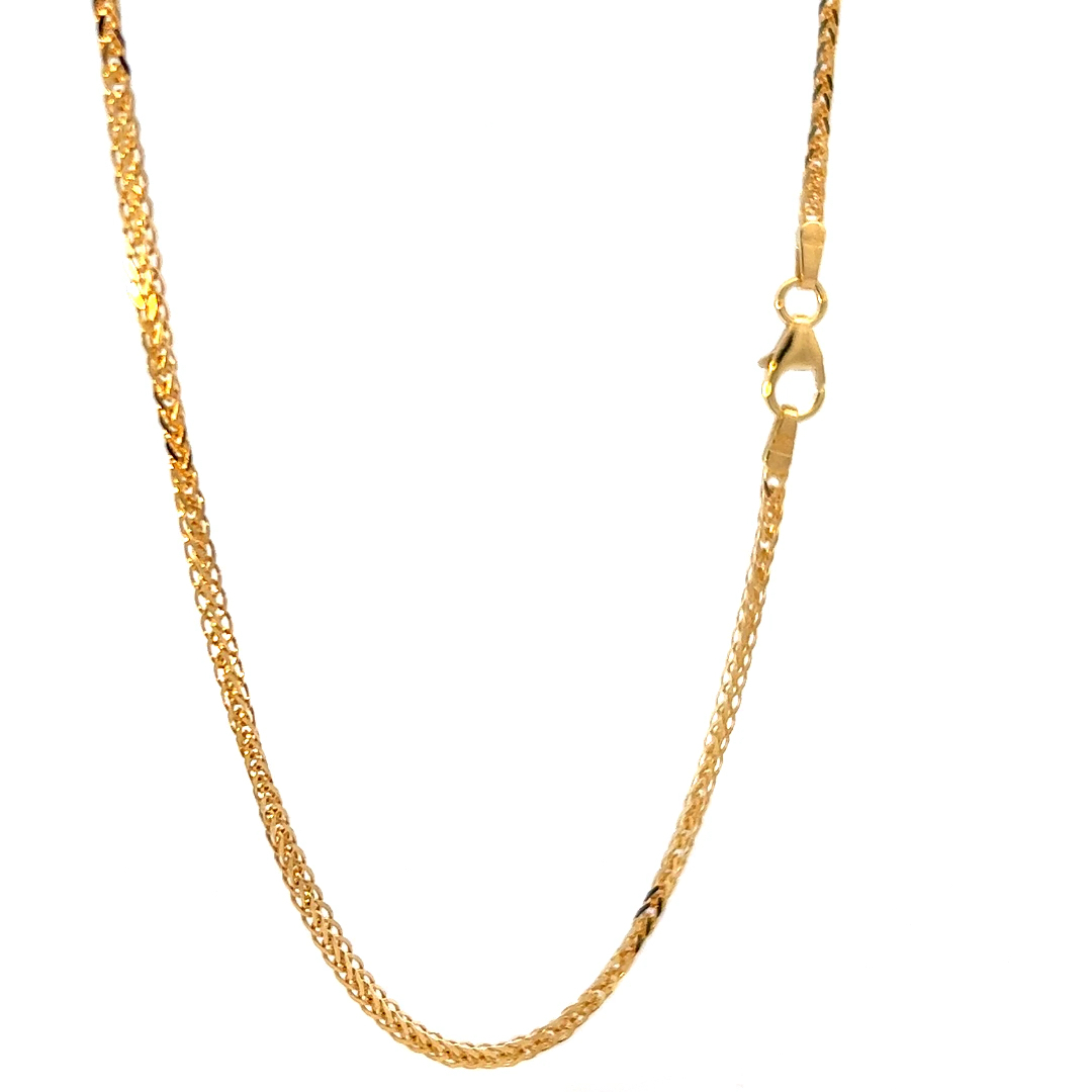 18K Yellow Gold 1.44mm Spiga Link Chain - Arezzo Jewelers – Elmwood Park,  IL - SPGDT035