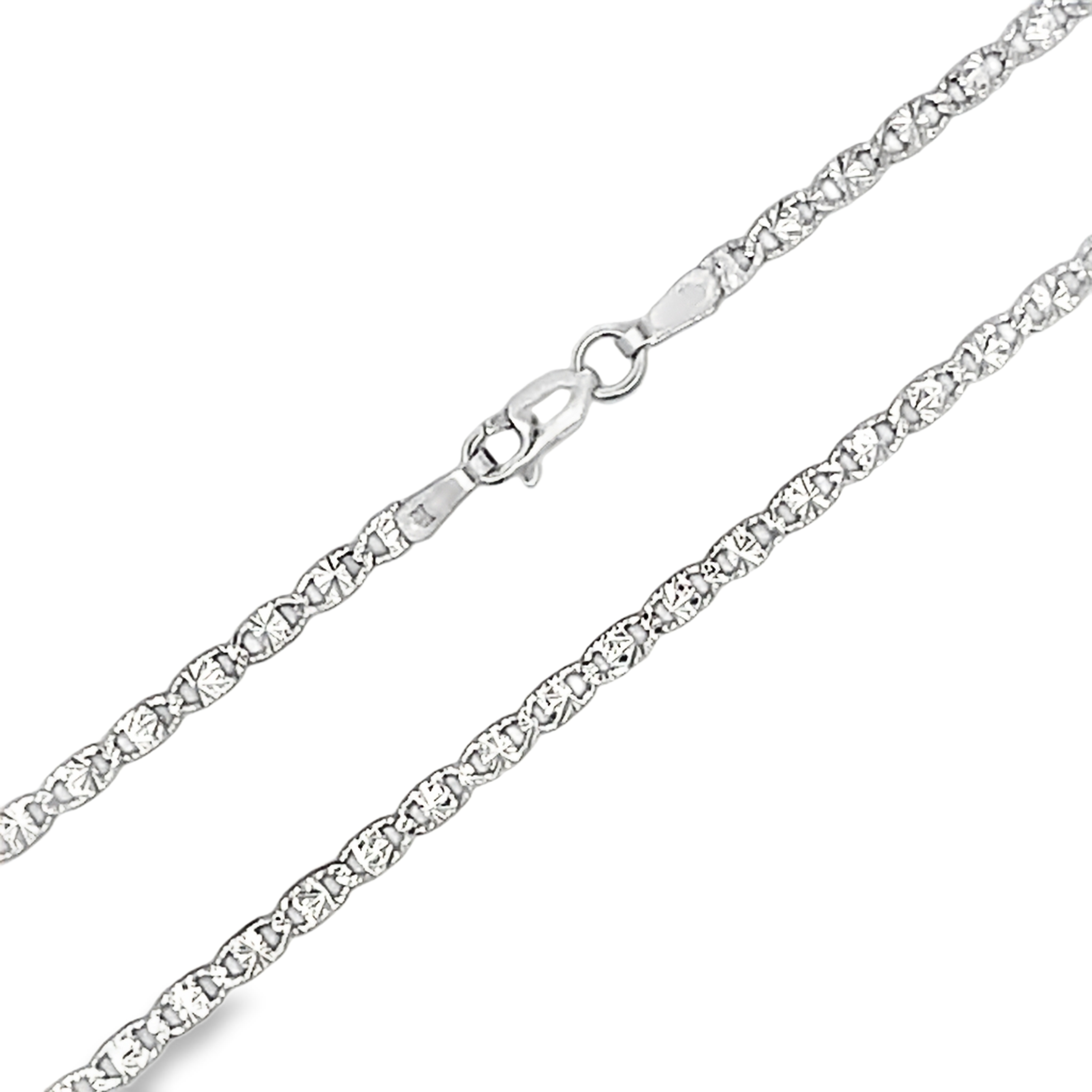 14K White Gold 1.9mm Valentino Link Chain