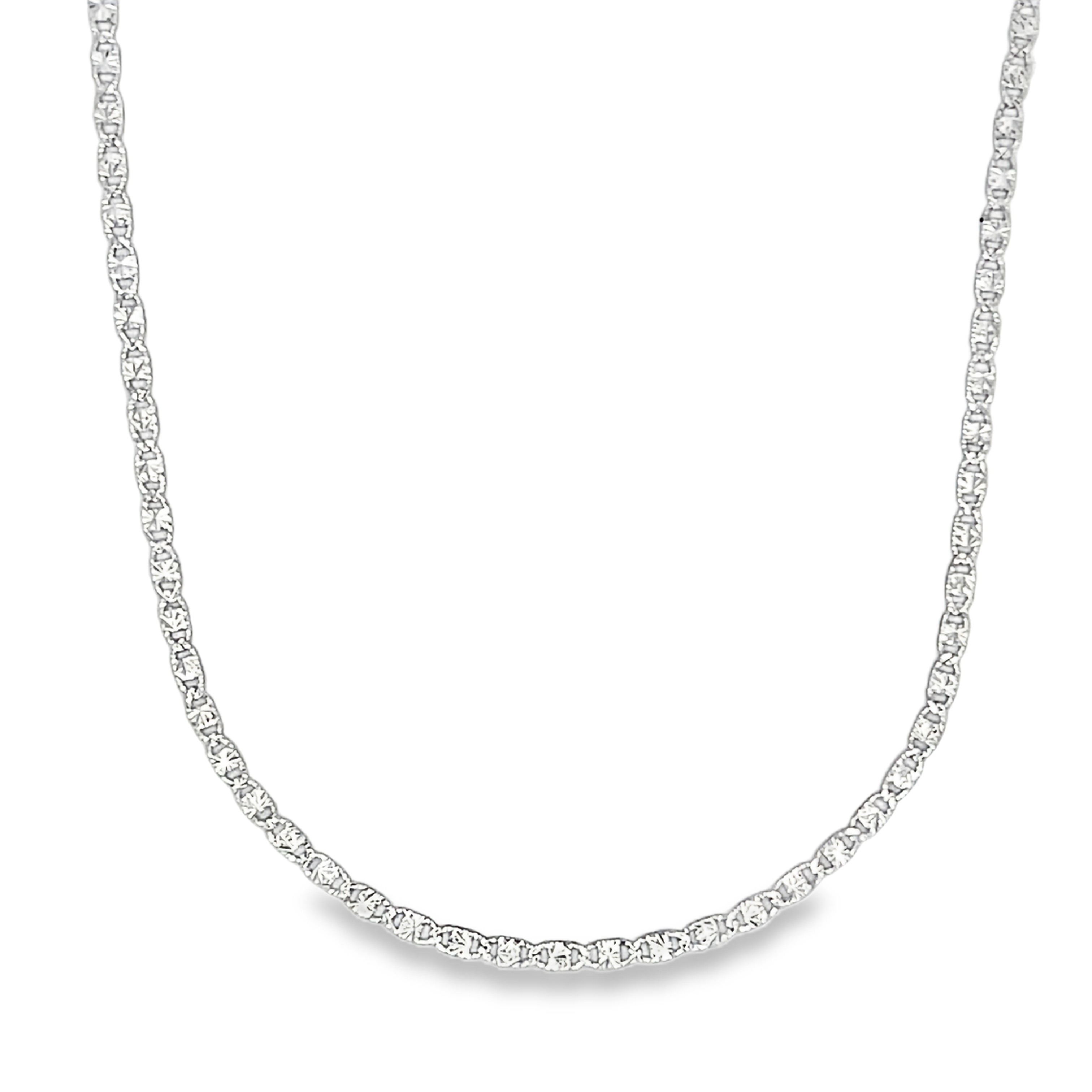 14K White Gold 1.9mm Valentino Link Chain