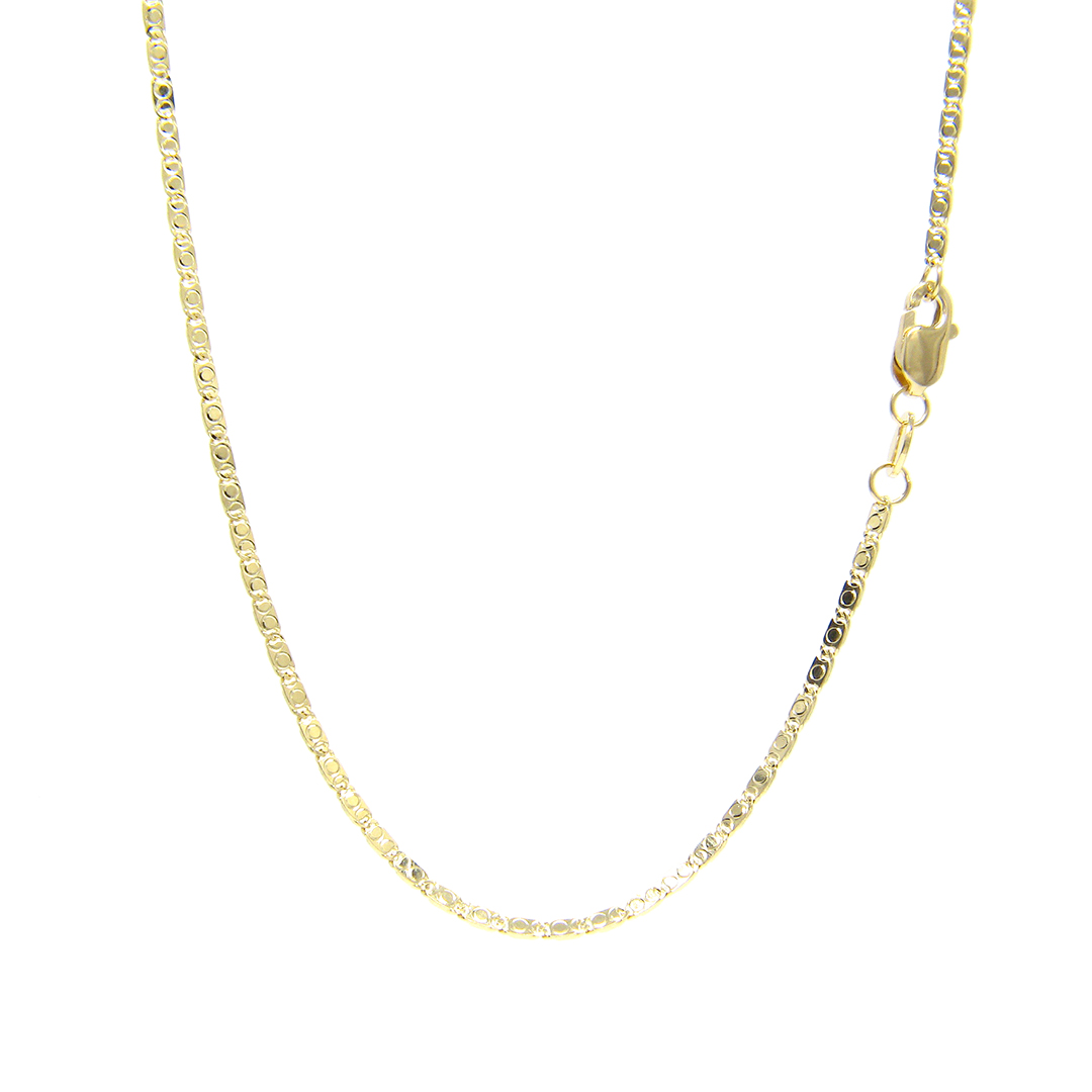 14k Yellow Gold Mirror Link Pendant Chain - Arezzo Jewelers