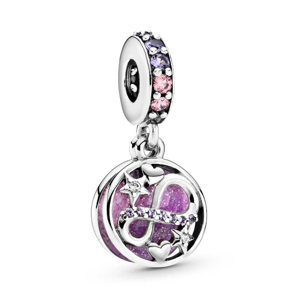 Glittering Infinity Hearts Stars Dangle Charm Pandora Arezzo