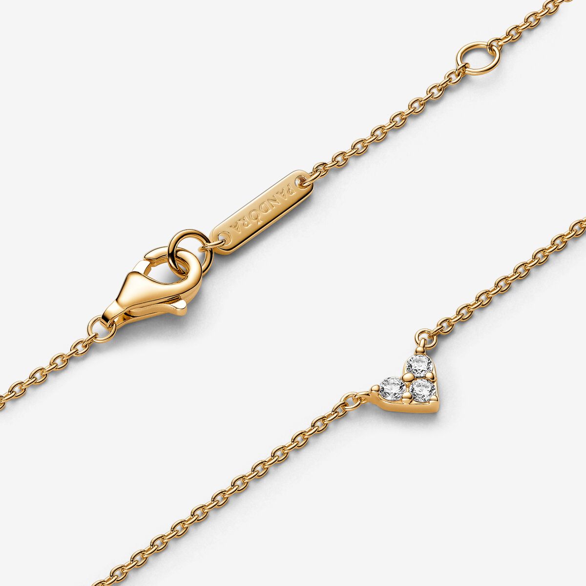 Pandora Triple Stone Heart Collier Necklace - Arezzo Jewelers