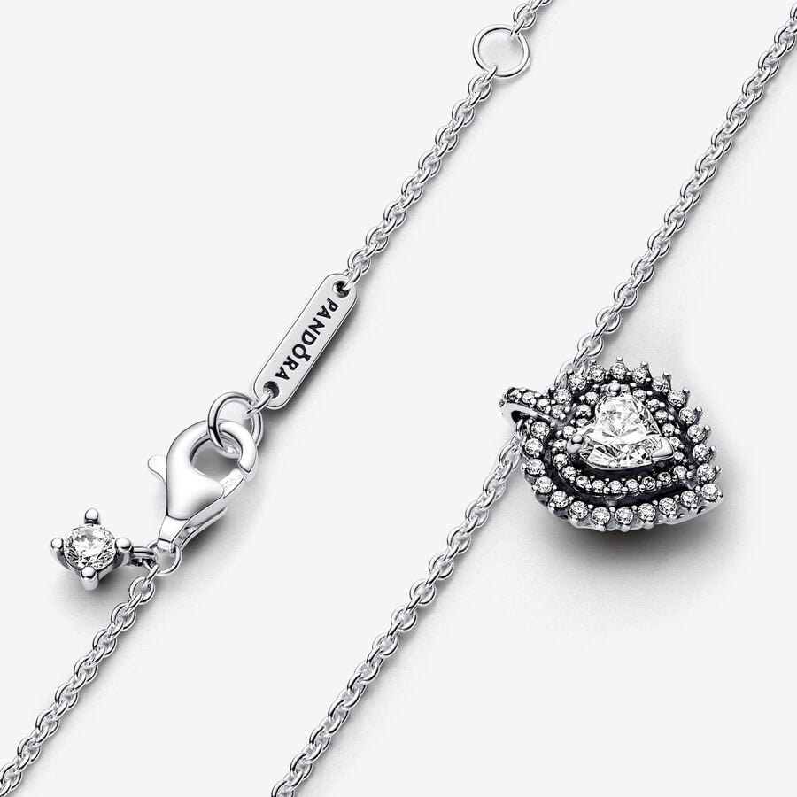 Pandora Sparkling Heart Halo Pendant Necklace - Arezzo Jewelers
