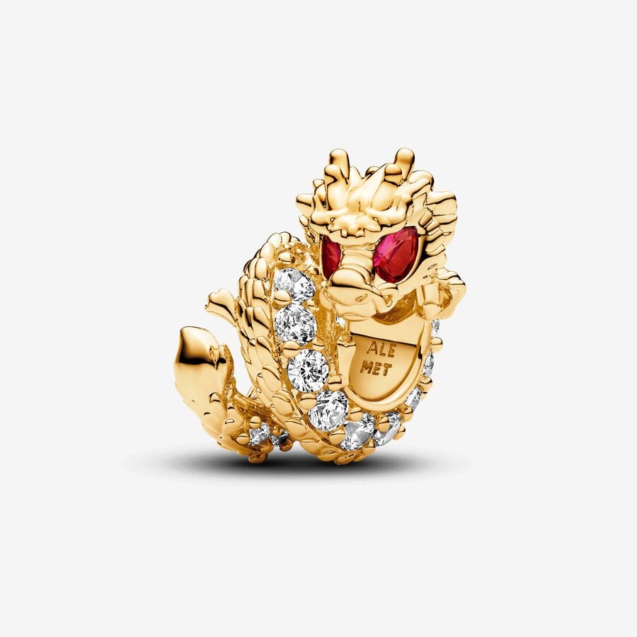Golden Chinese Dragon Keychain For 2024 Year Of The Dragon - Metal Zodiac Keyring, Souvenir & Blessing Gift - View #2
