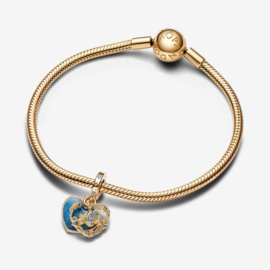 Pandora Disney Cinderella's Carriage & Heart Double Dangle Charm
