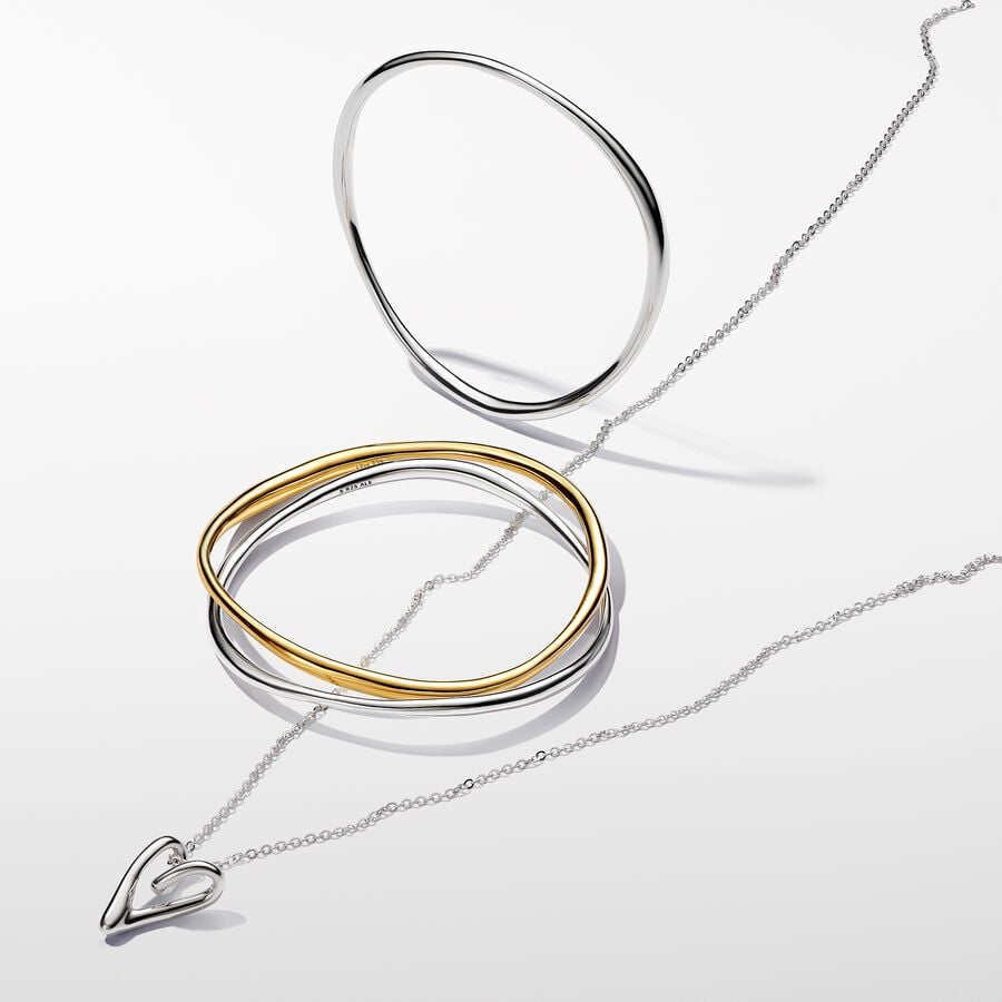 Pandora Organically Shaped Bangle - 7.5