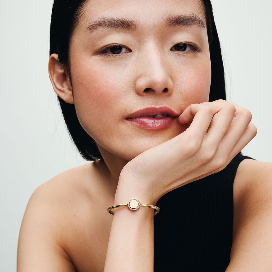 【話題:水中OK:色あせなし】AVARIA☆Zarra Paved Gold リング SWIRLING LINES Authentic PANDORA Yellow GOLD Plated SHINE