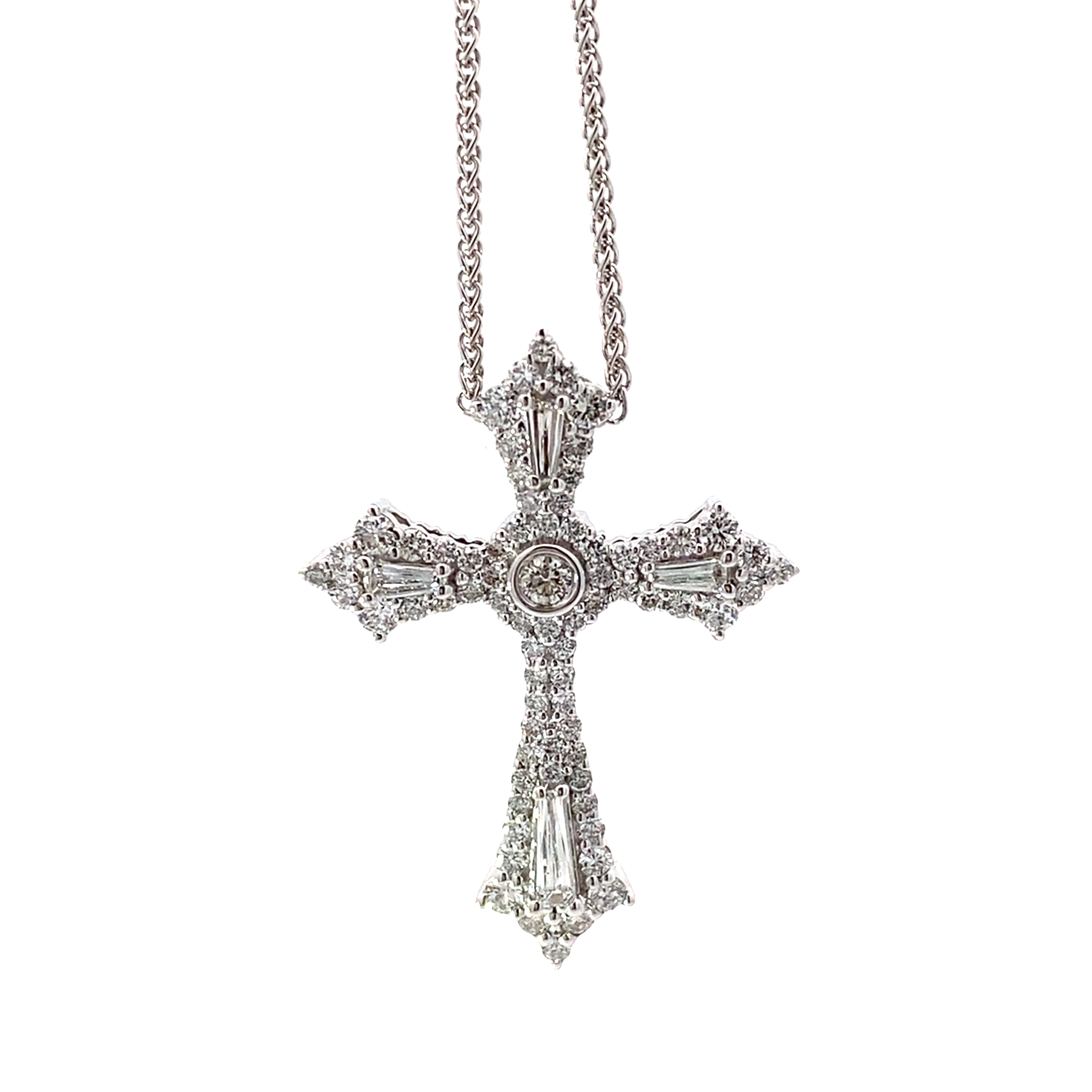 14KW Diamond Cross Pendant by Christopher Designs | Jim Bartlett Fine ...