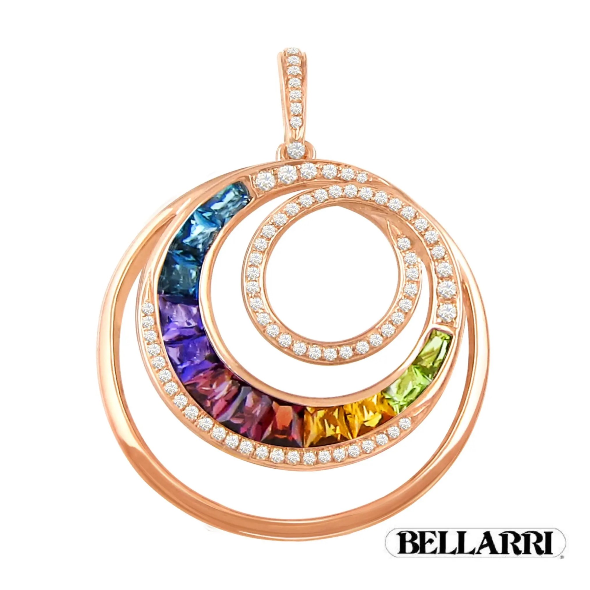 14KR Multi-Stone and Diamond Pendant by Bellarri Jim Bartlett