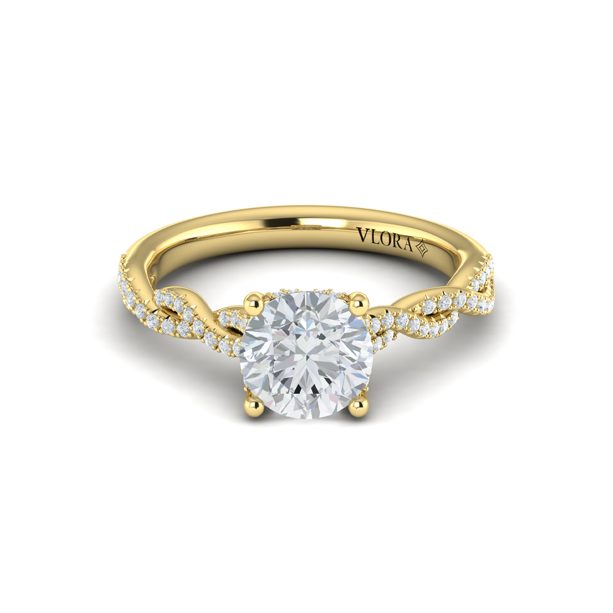 Twist Diamond Engagement Ring with Hidden Halo 001-140-05328