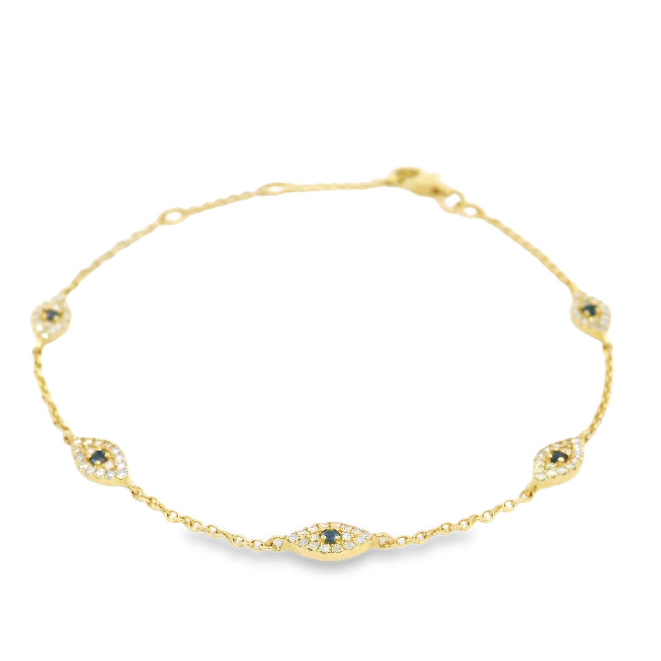 Diamond Evil Eye Station Bracelet 001-170-01729 14KY Baxter's