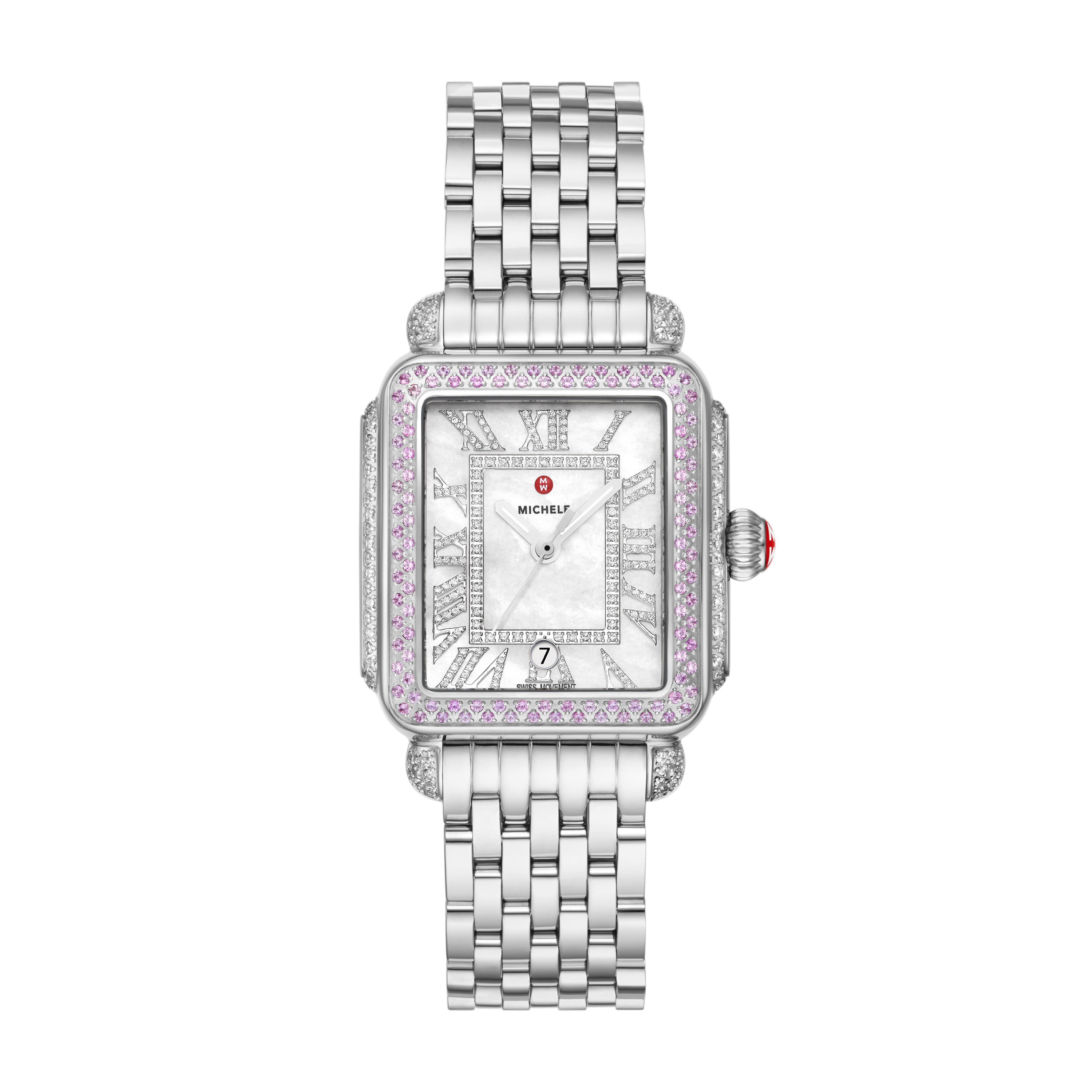 Limited Edition Deco Madison Pink Sapphire Stainless Steel W