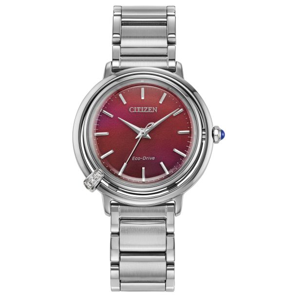 chinese dress ladies Citizen Women's Silver Tone Eco-Drive Watch, Mother of Pearl Rectangul