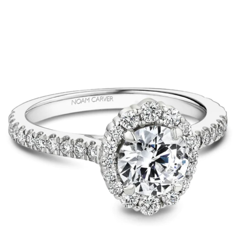 Noam Carver Tapered Halo Engagement Ring 00110001986 Becky