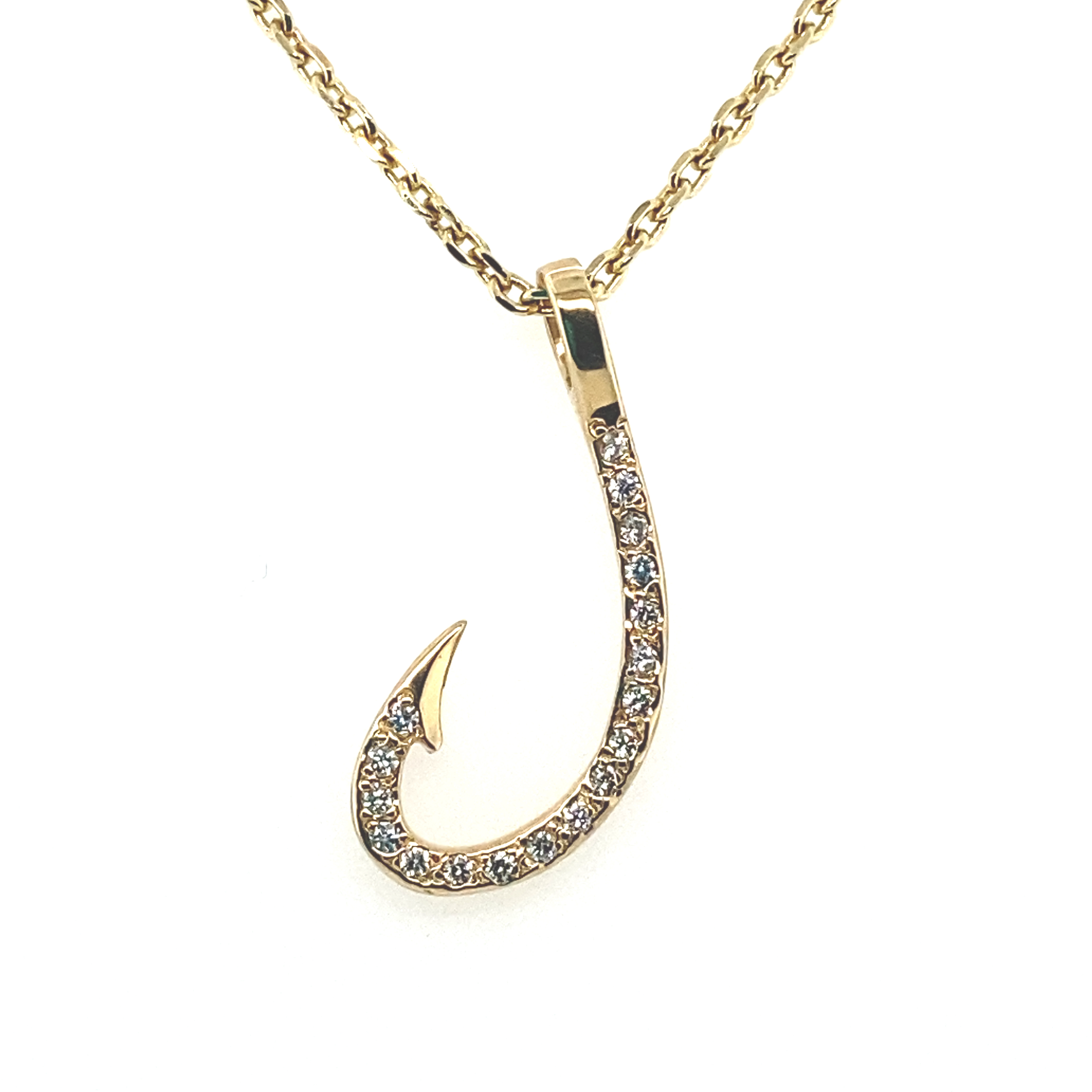 diamond fish hook jewelry Diamond Fish Hook Pendant