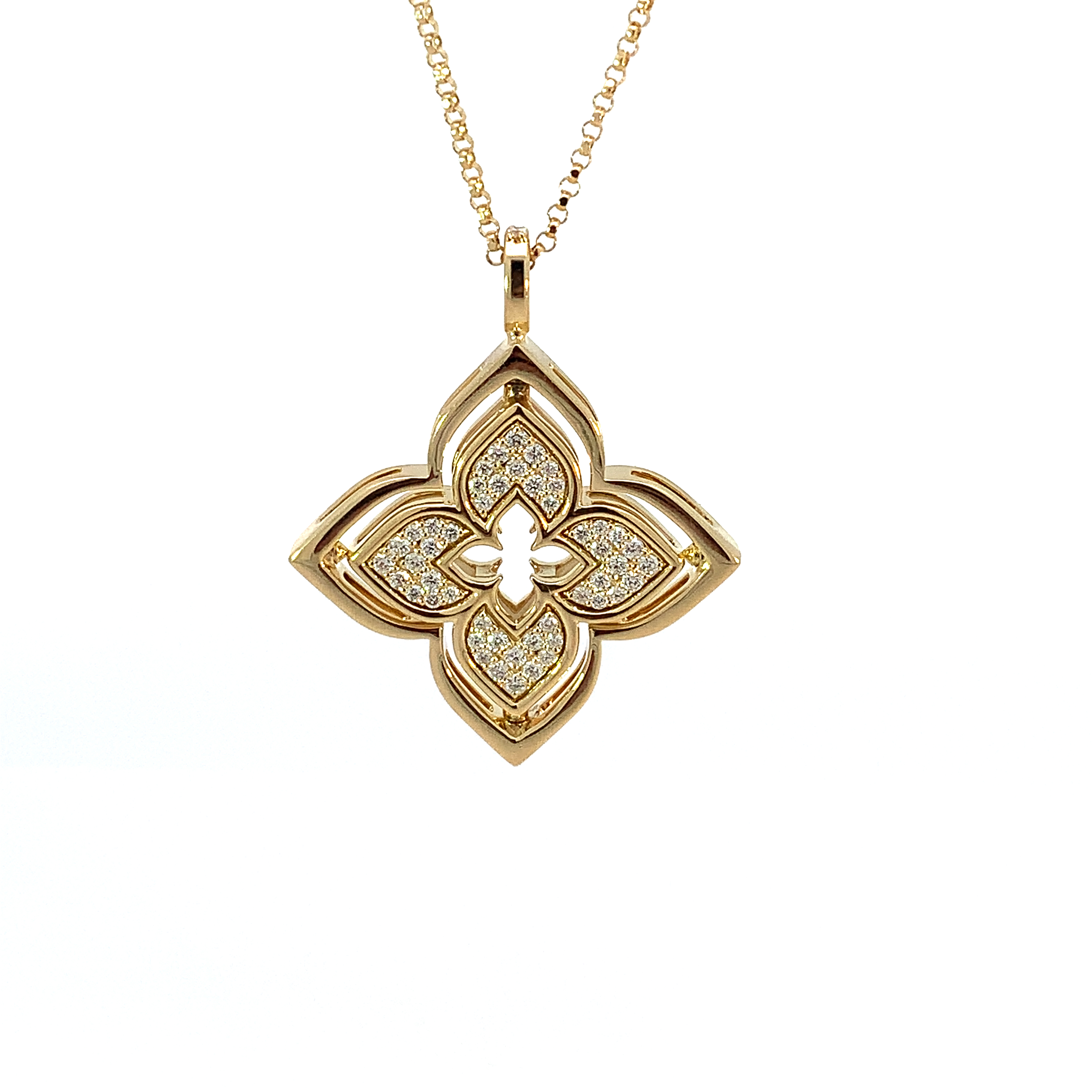 18k Gold Gold Necklace Roberto Coin Cross Necklace Sale YELLOW