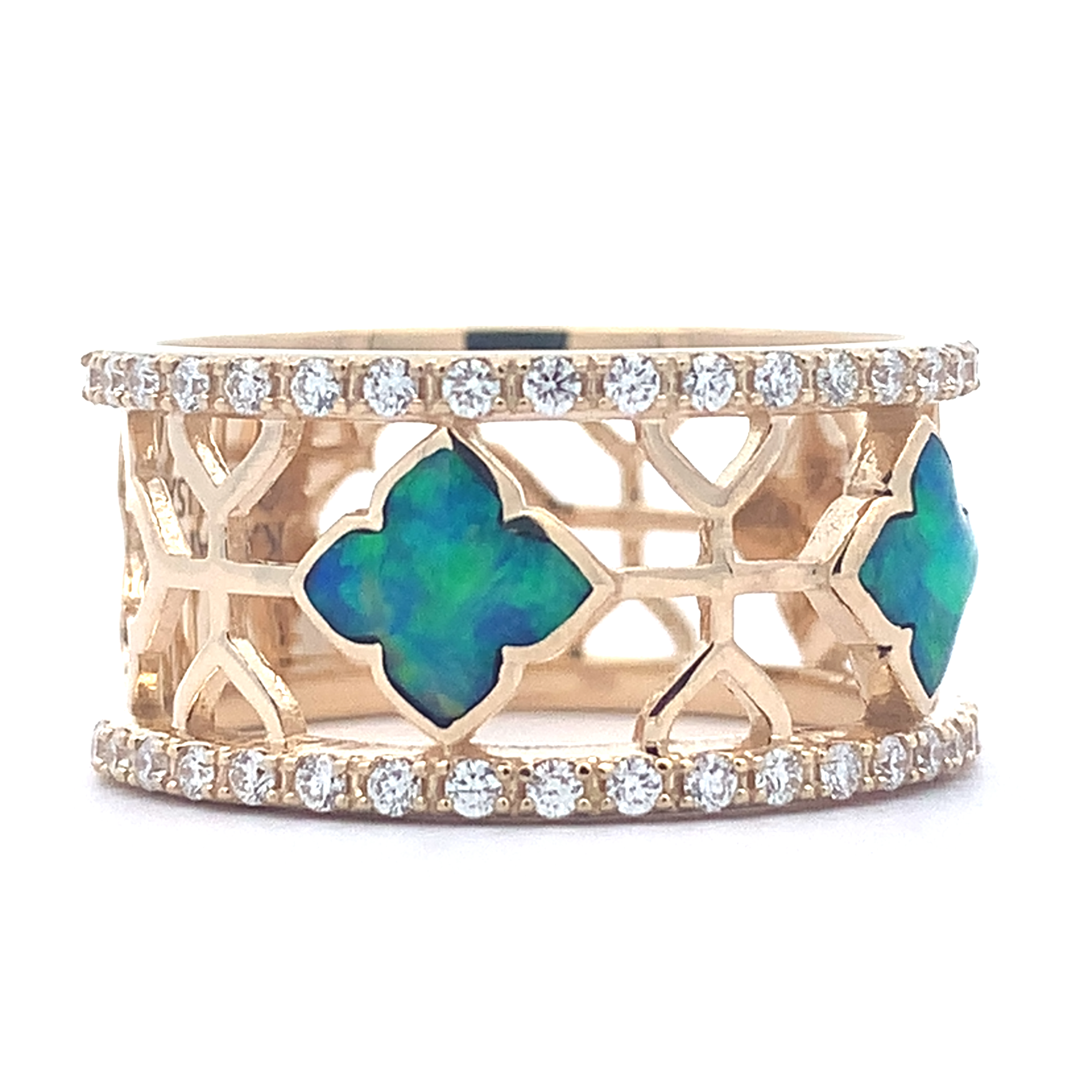 Kabana 14K Diamond Opal Ring 002-200-00938 Islamorada Blue