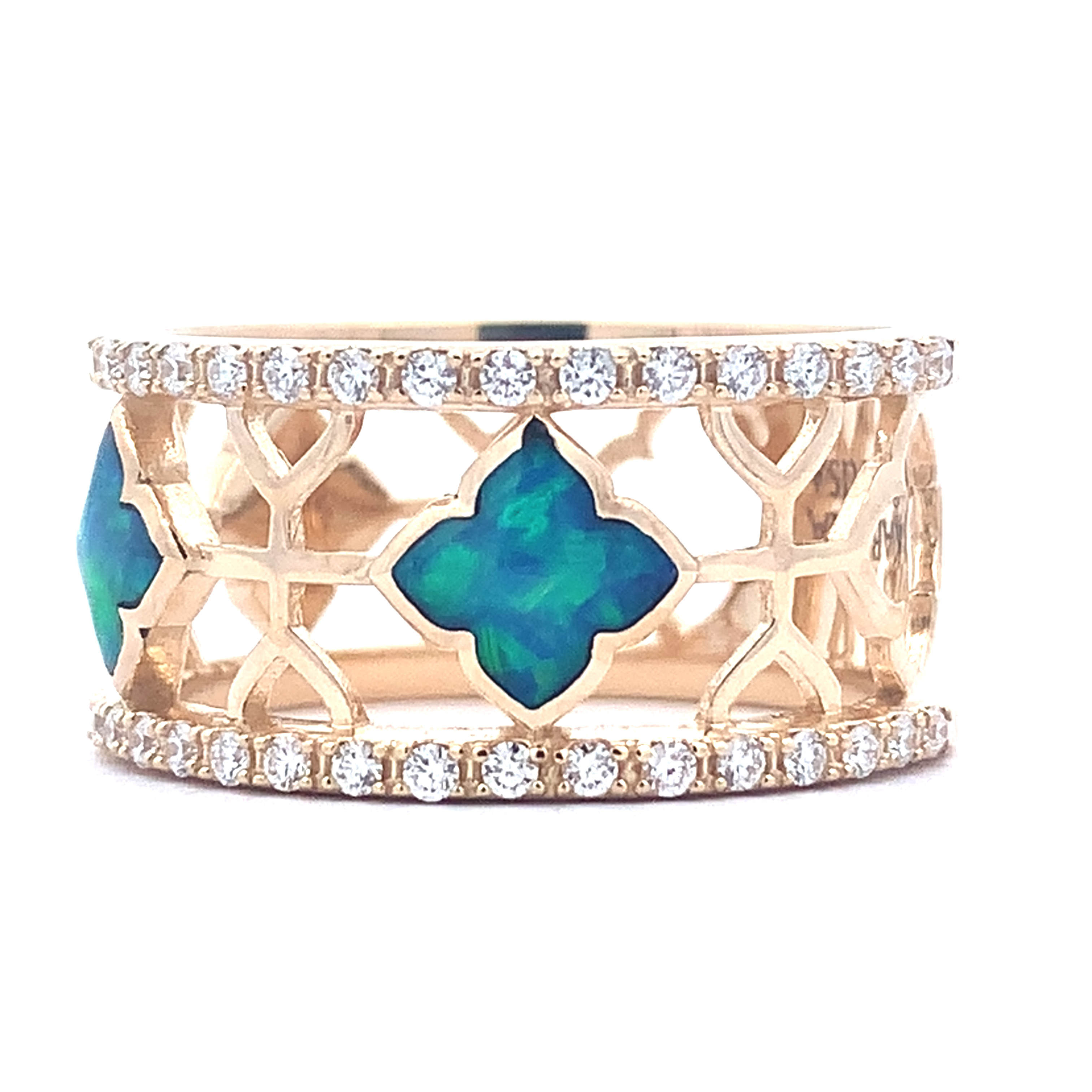 Kabana 14K Diamond Opal Ring 002-200-00938 Islamorada Blue