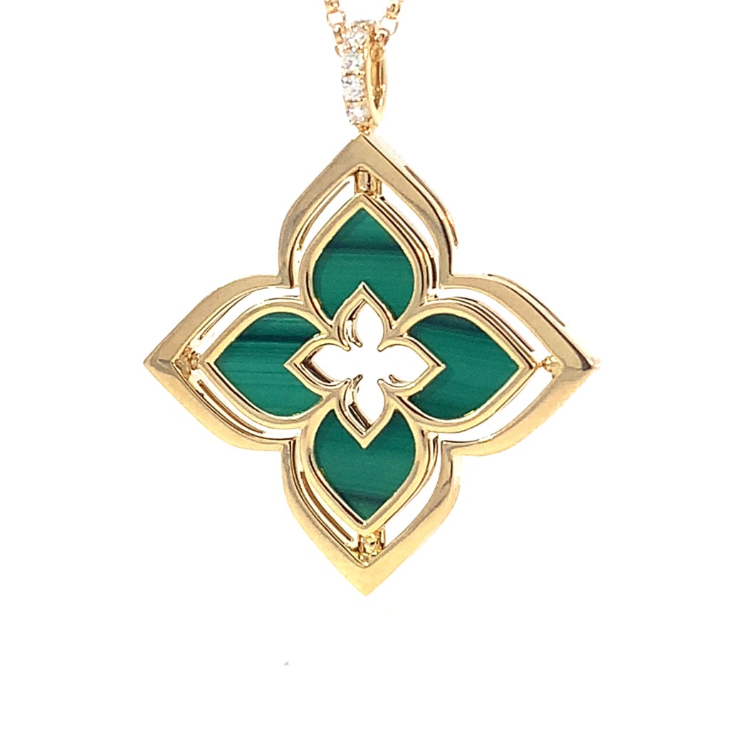 18K Roberto Coin Malachite Pirouette 001-235-00343 Blue Marlin