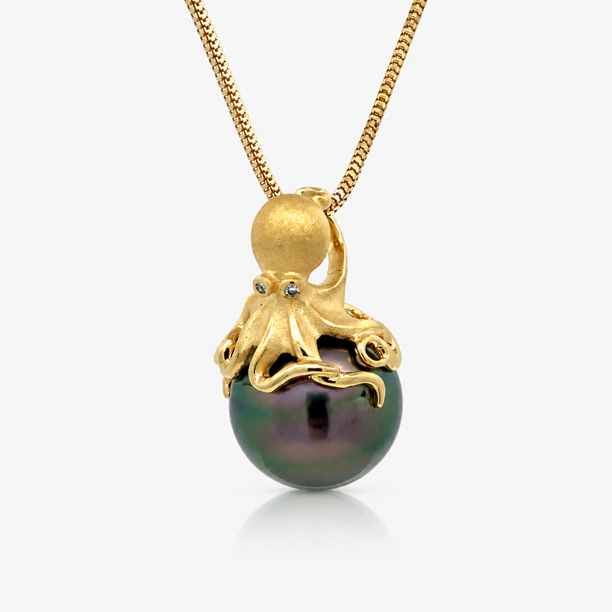 ダイマウス　diemouse black pearls hapy ver Denny Wong 14K Tahitian Pearl Octopus Pendant 002-320-00328 | Blue