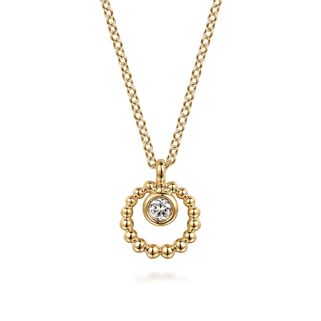 WHITE SAPPHIRE 0.07 CT PENDANT NECKLACE
