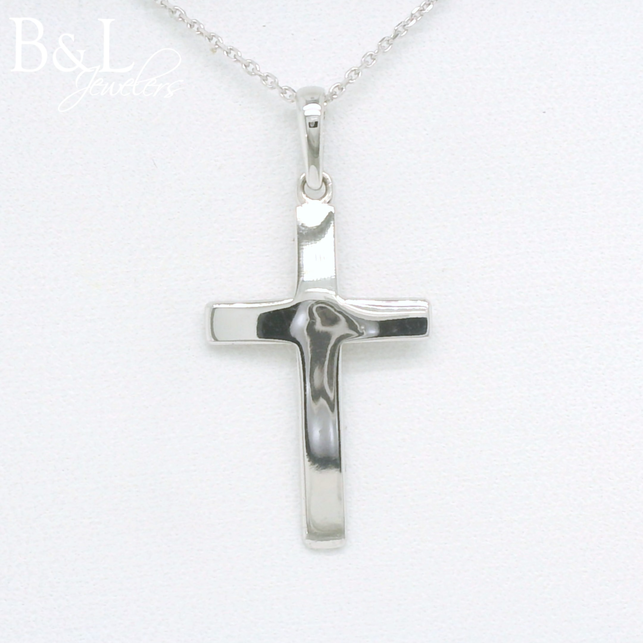 14k White Gold Medium Cross Necklace 001-435-00425 Danville | B