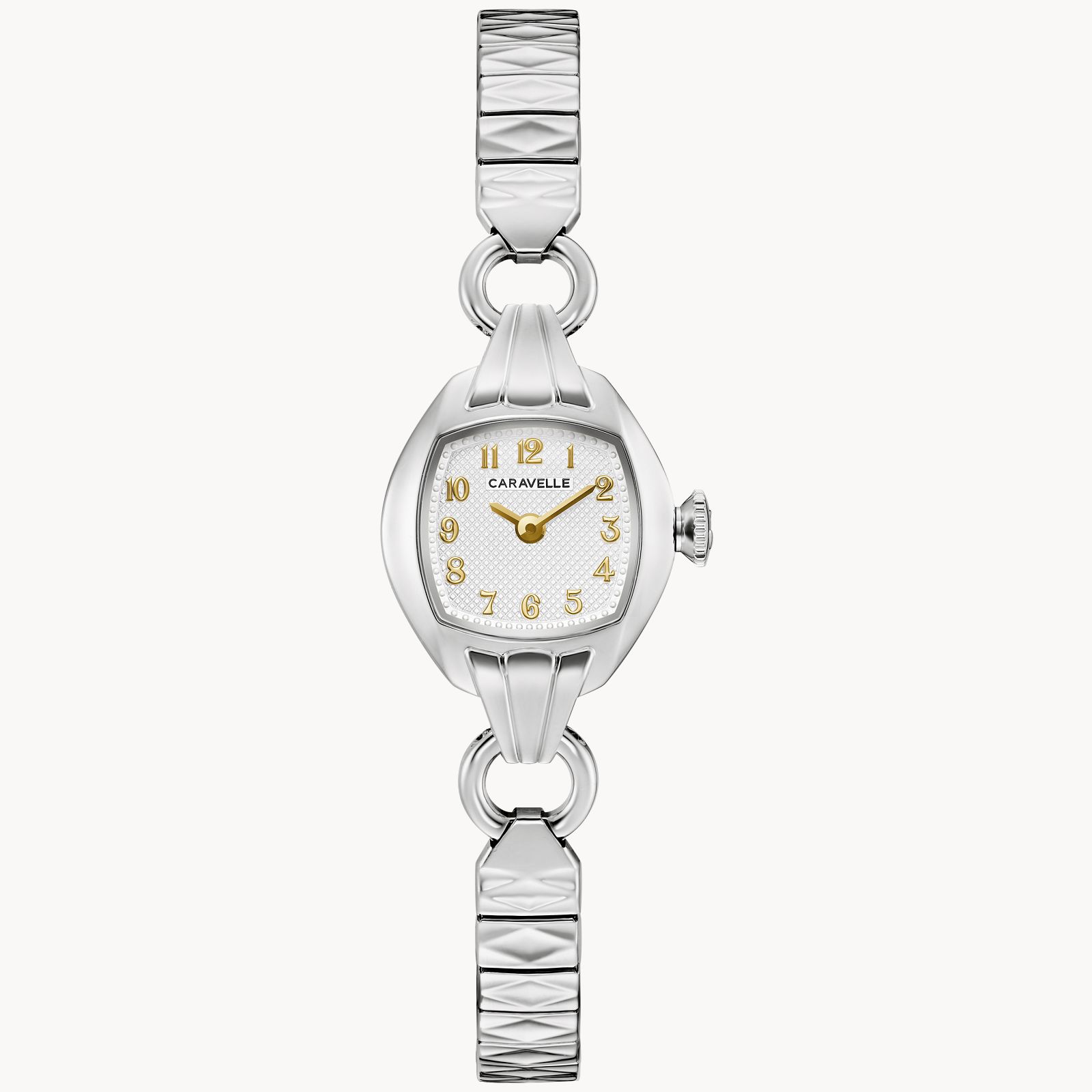 Caravelle Women's Stainless Steel Expansion Watch with Textu | B