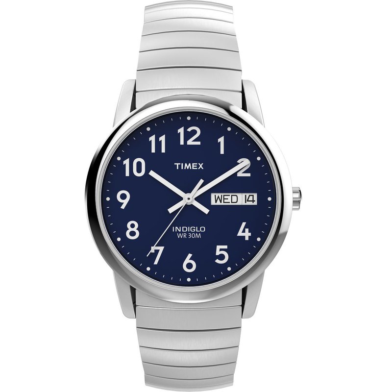 Offerdal 掛時計 ネイビー 約30cm Timex Men's Easy Reader Navy Dial with Indiglo Night-Light W | B