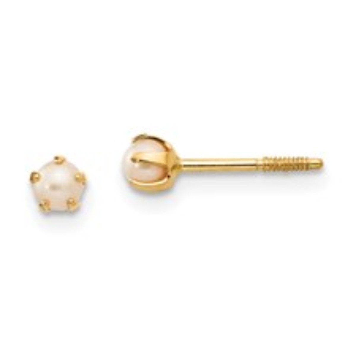 Children's Pearl Studs with threaded post 001-310-01111 14KY