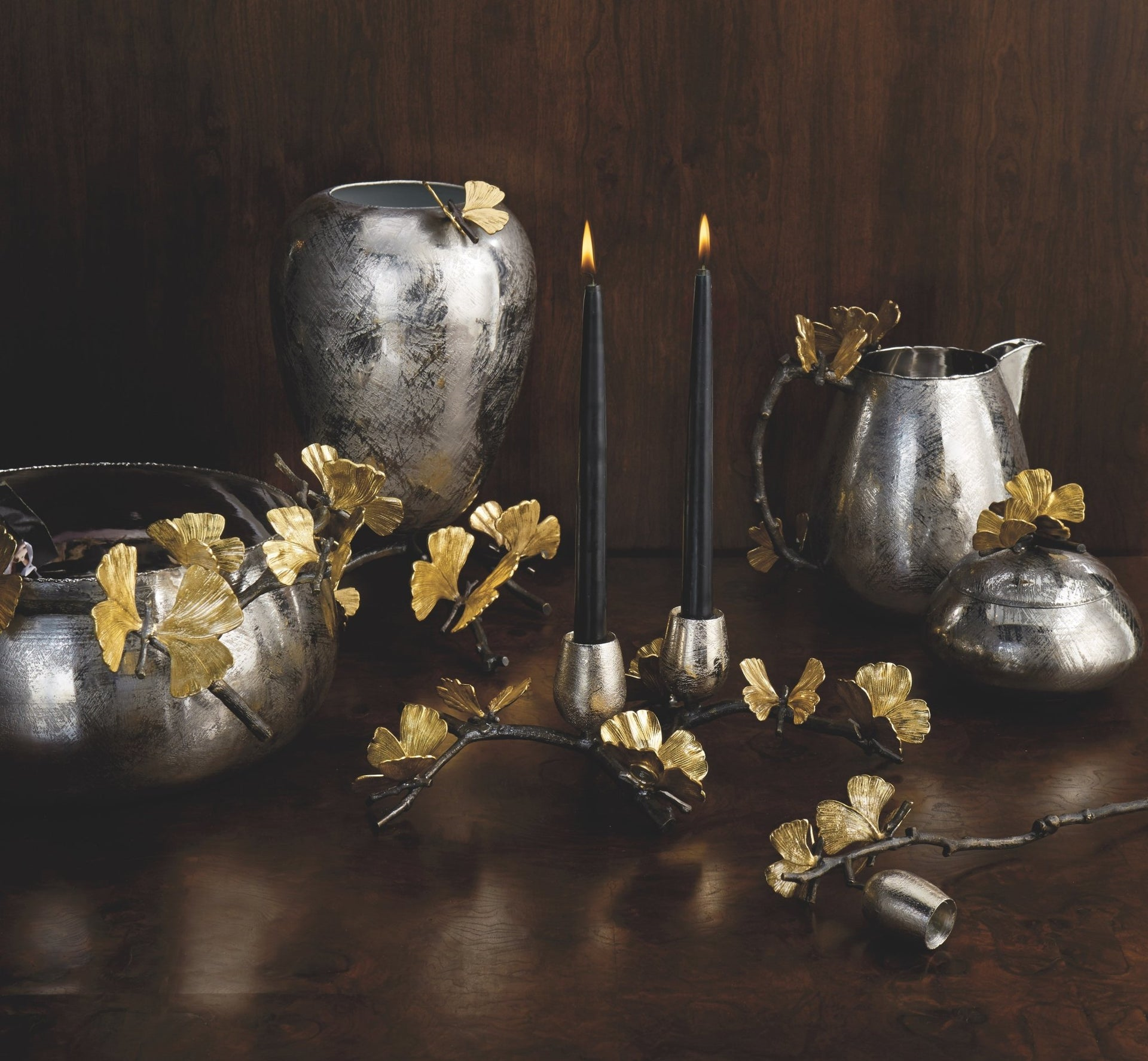 Michael Aram Butterfly Ginkgo Low Candleholders