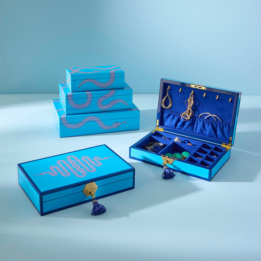Jonathan Adler Eden Lacquer Jewelry Box -Blue