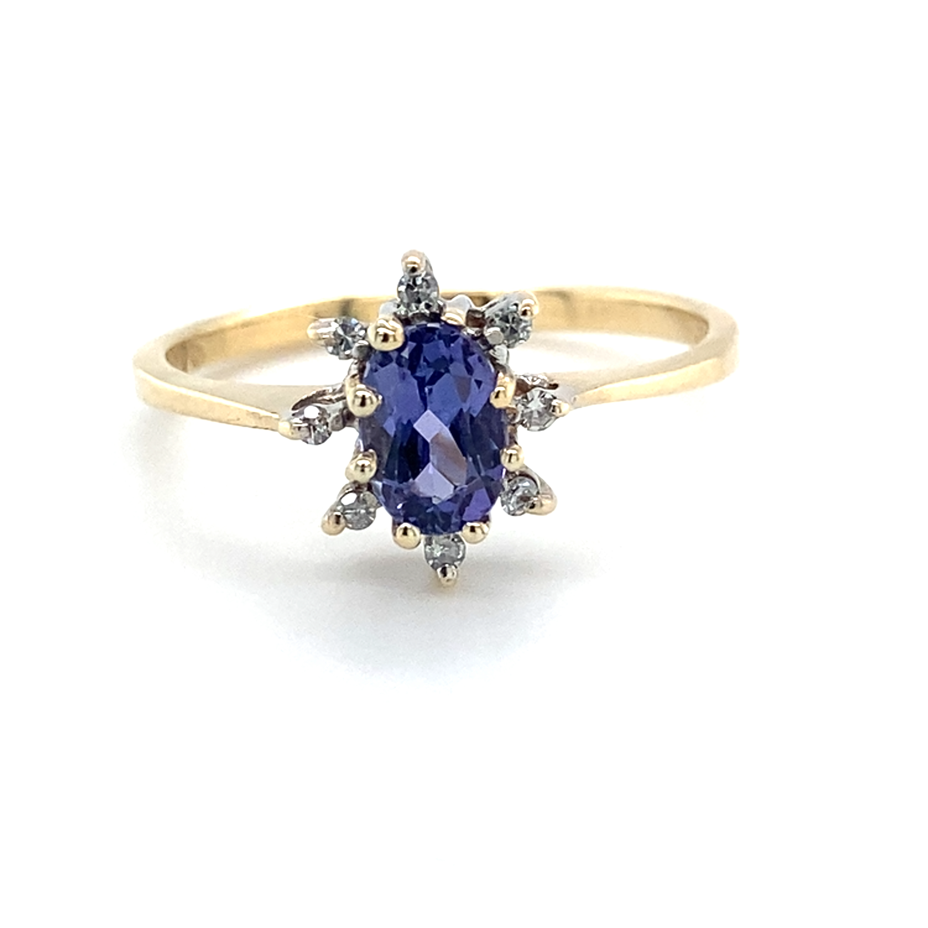 ウルシャンティ様 10K Yellow Tanzanite Diamond Halo Ring 001-200-10299 | Carroll
