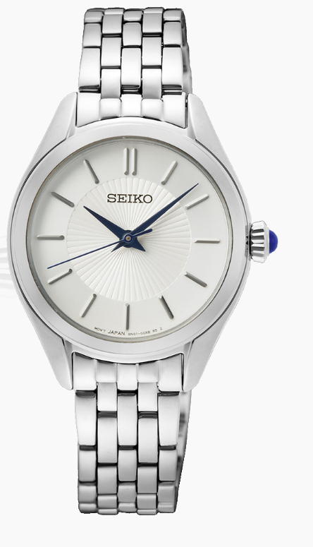 Seiko White Band Blue Hands Seiko Watch 001-925-02966 Monroe