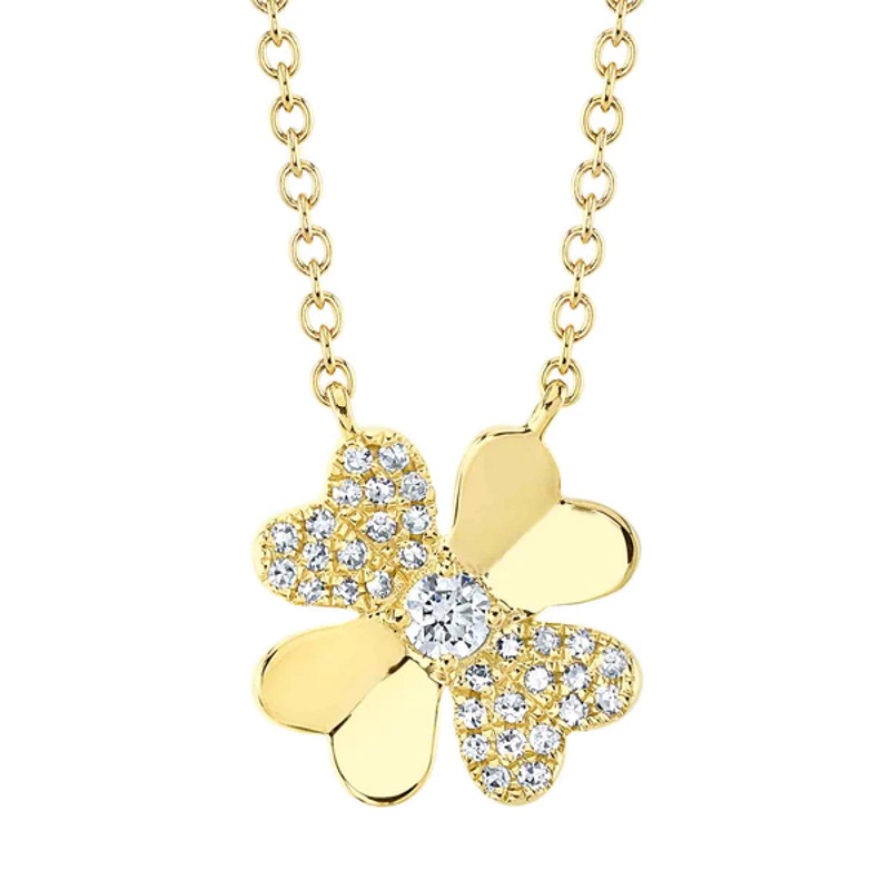 ♡N♡ Shy Creation DIAMOND CLOVER NECKLACE 001-160-00504 14KY | Cellini