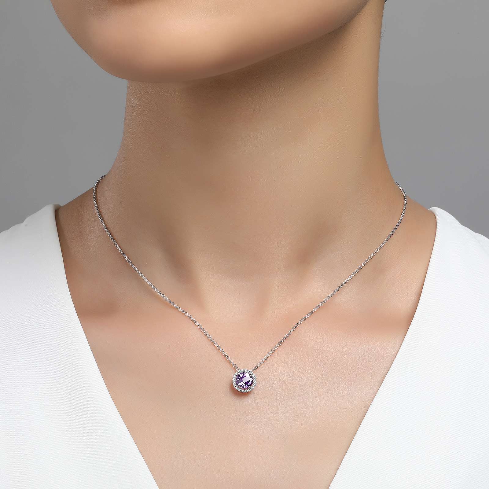 Lafonn February Birthstone Necklace 001-630-03682 SS Orange