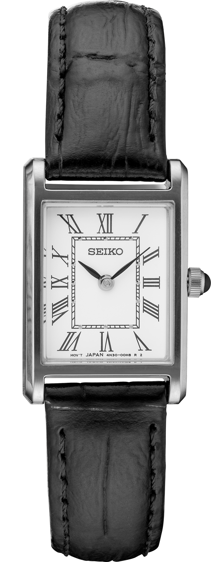 SEIKO 逆輸入SWR053 長方形 シルバー/ブラック Seiko Watch, Ladies, SWR053, Mineral Crystal, 001-731-00022