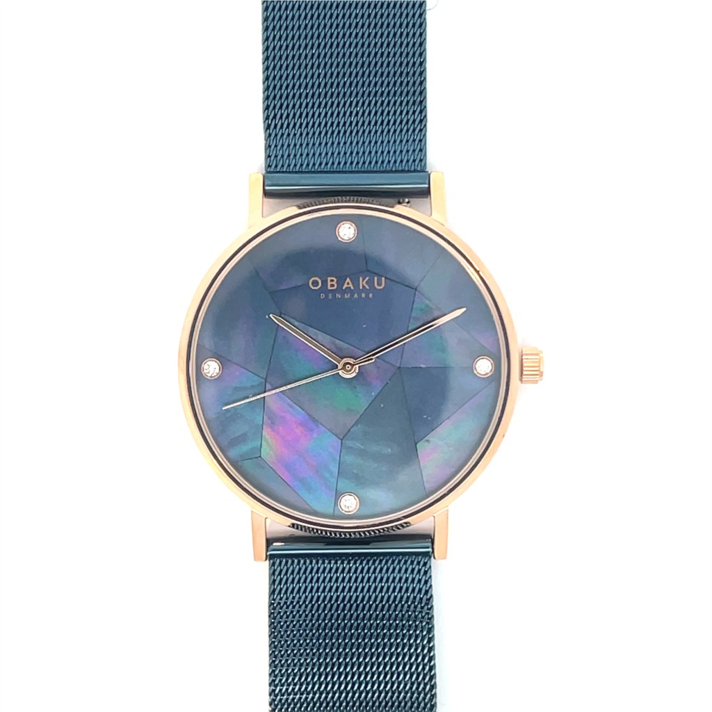 NWT Obaku Ladies Watch - Beautiful Teal/Sapphire Blue - Rhinestone Accents- Obaku Ladies Obaku White Dial Watch 001-500-00731 | Charles  main image 4
