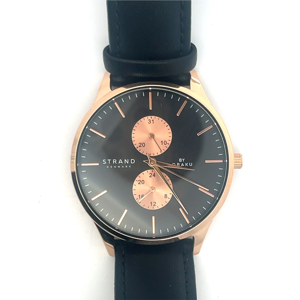 Obaku Men's Black Strap Watch 00150500614 Mens Watches Charles