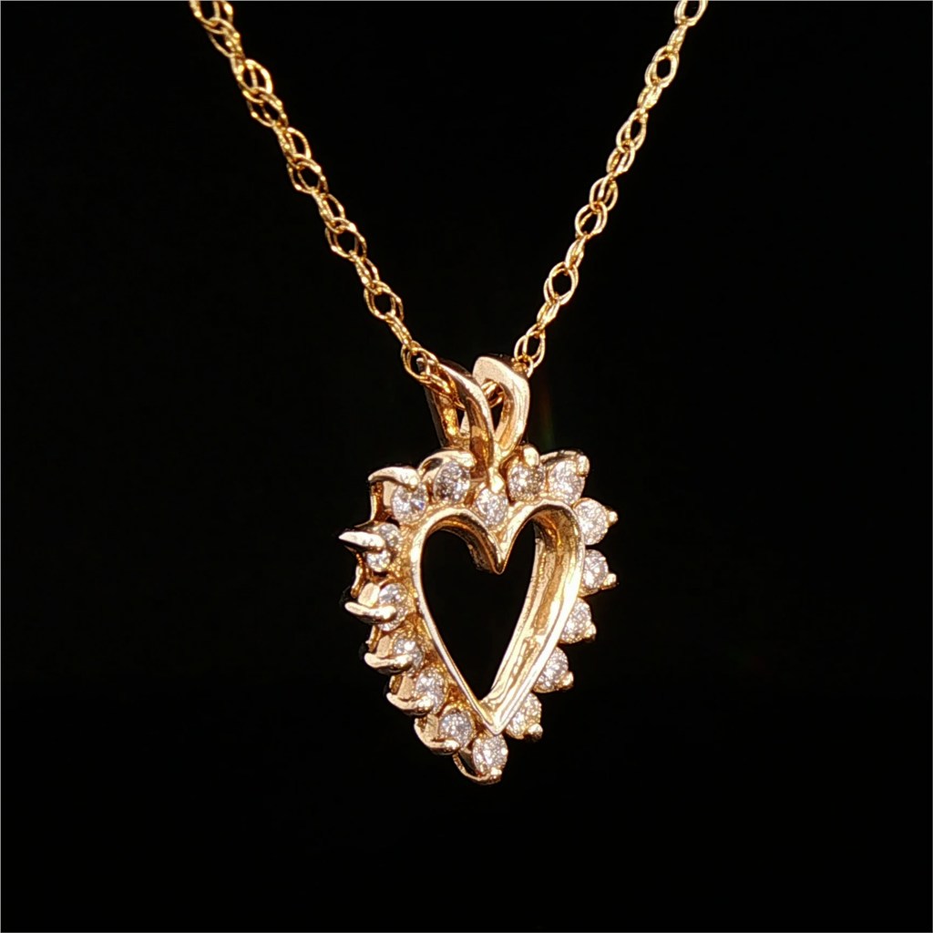 14ky .48ctw Diamond Heart Necklace 001-811-00399 Chelmsford