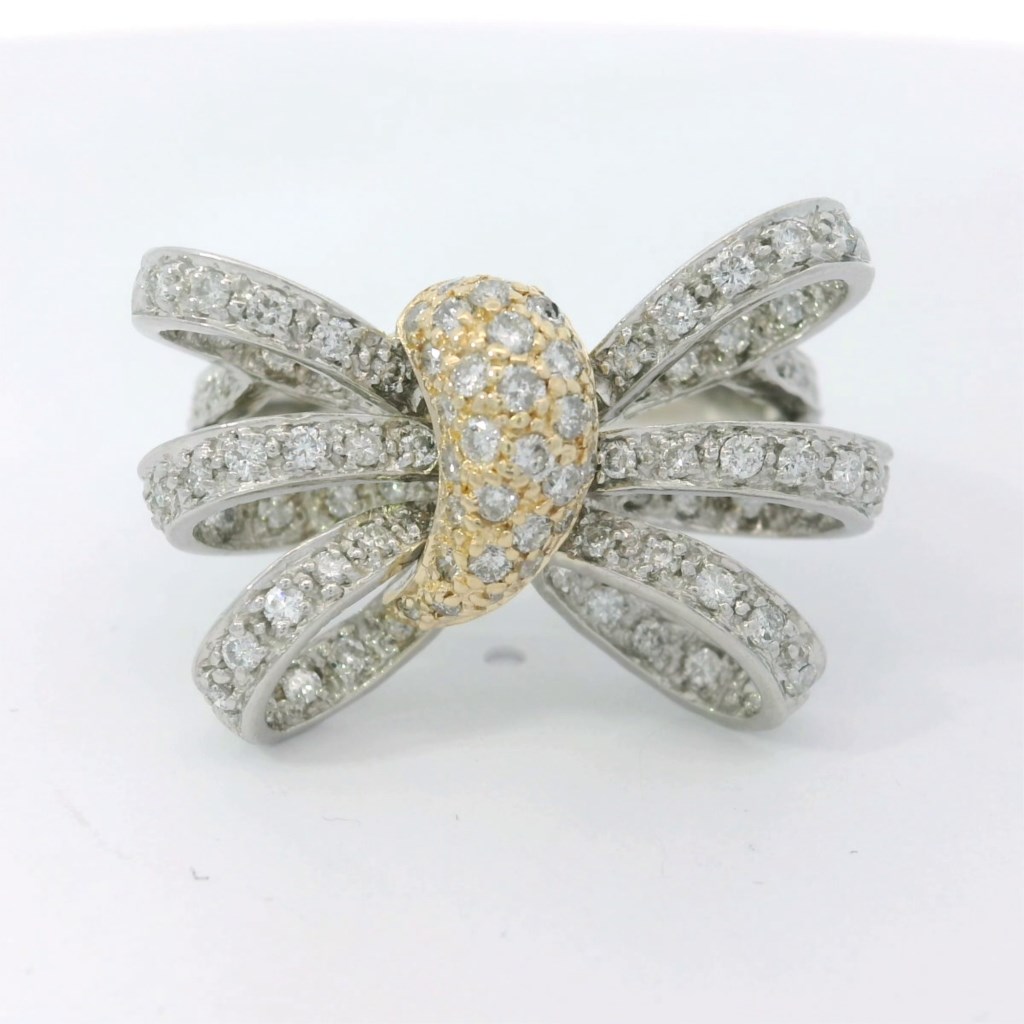 【les bon bon】delight ring white gold 18K White Gold Diamond Getty Floral Stackable Mixed Ring