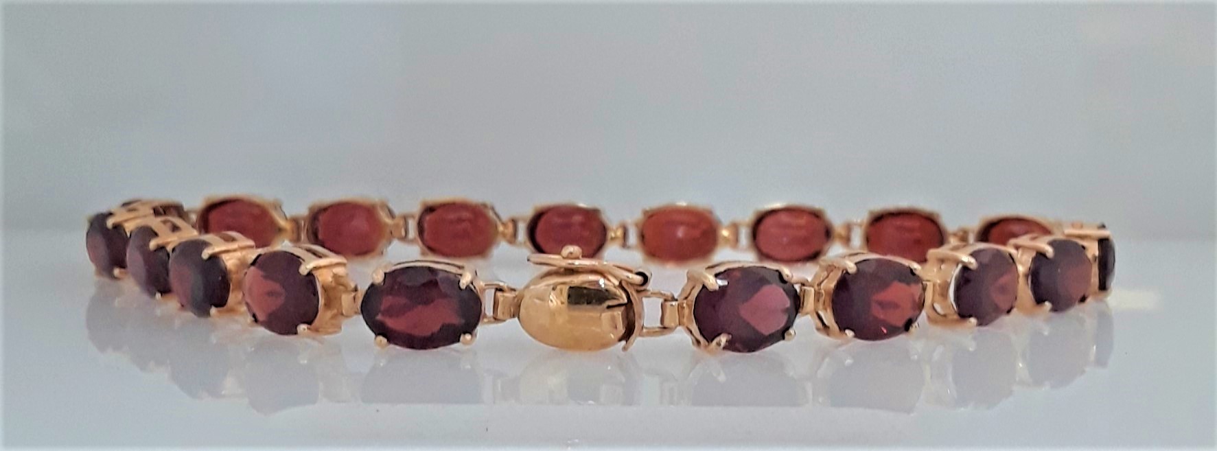14K Yellow Gold Garnet Bracelet 001-240-00194 Chipper's Jewelry