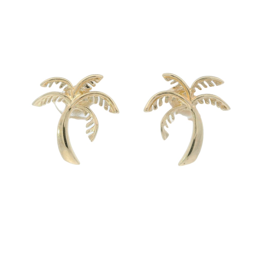 14KY Palm Tree Earrings, Na Hoku Hawaiian Jewelry Chipper's
