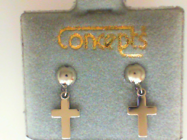 Concepts Silver Tone Cross Earrings 001-501-00002 | Chipper's