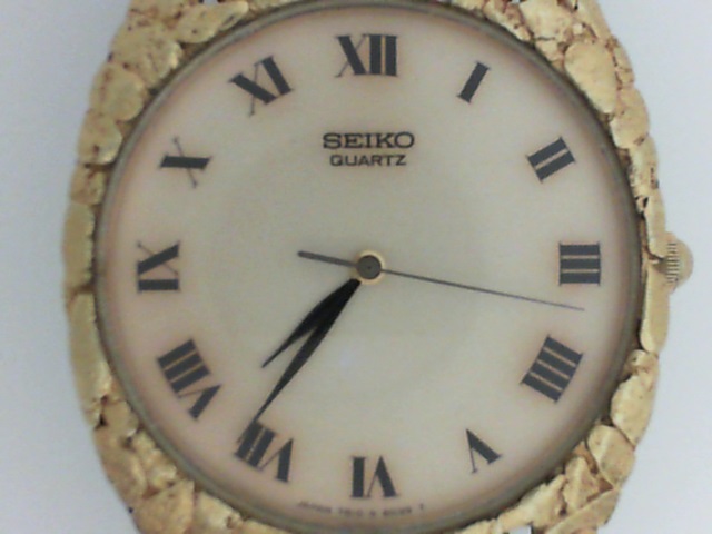 時計 Jewxlry Gents Seiko with Gold Nuggeted Case & Band with Dahl Sheep H