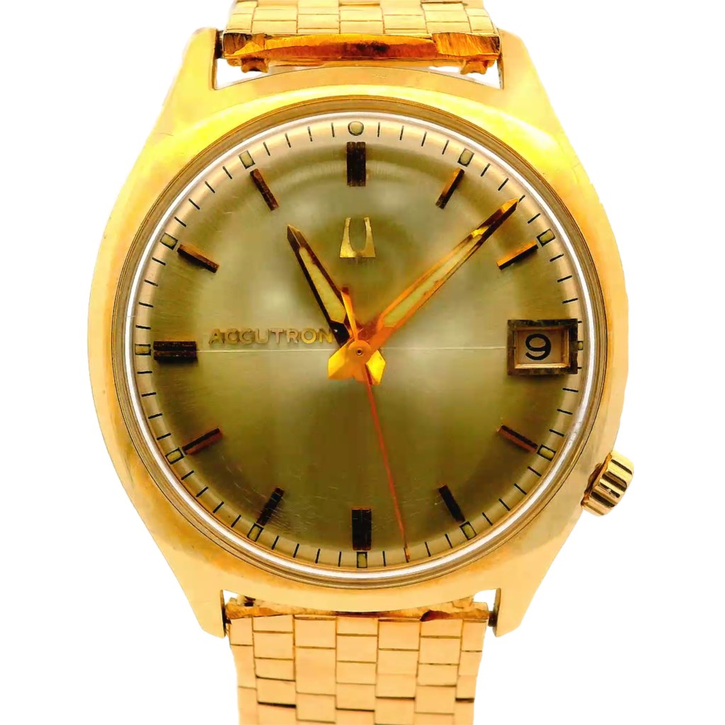 『bulova accutron』ゴールドカラー クォーツ 懐中時計 Vintage 1960s BULOVA ACCUTRON Tiffany & Co 18k Yellow Gold