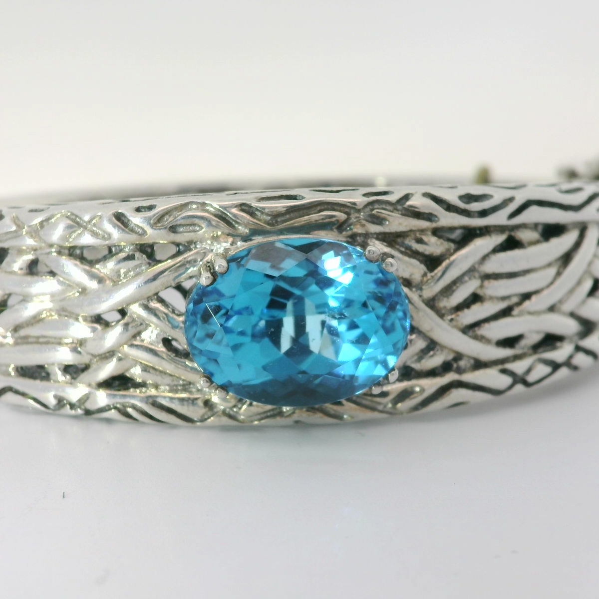 EFFY Brand Sterling Silver Blue Topaz Cuff Bracelet Chipper's